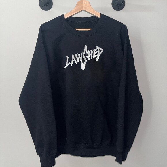 Black White Lawshed Thrash Heavy Metal Band Music Japanese Crewneck Sweatshirt - Picture 1 of 2